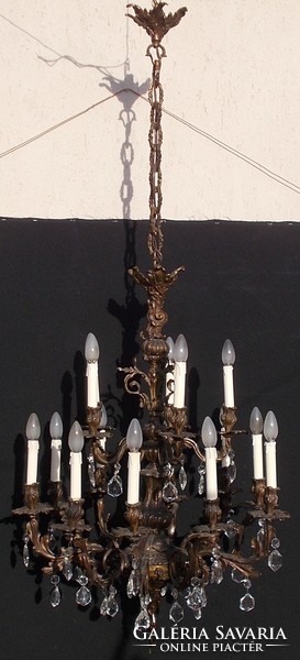 Antique bronze chandelier with 15 bulbs