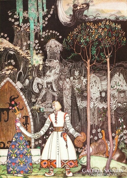 Northern folktale art nouveau illustration reprint print 1914 kay nielsen farewell to the princess