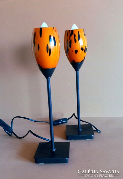 Fém üveg design asztali lámpa párban ALKUDHATÓ
