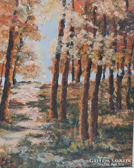 Product description: balla béla: autumn forest. Oil, wood. Size: 58x42 cm. With original frame.