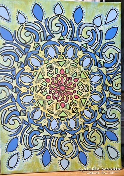 Mandala painting canvas