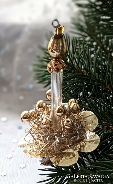 Glass clip candle Christmas tree decoration 8cm