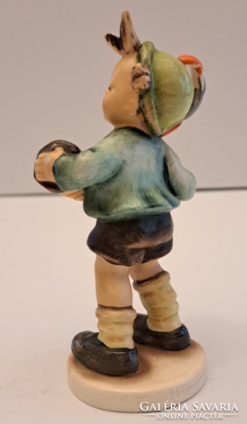 Antik Hummel porcelán figura, harmónikás fiú TMK1, hibátlan, jelzett