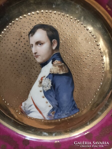 Antique Napoleon porcelain plate, wall decoration, 22 cm hand painted. Royal Vienna