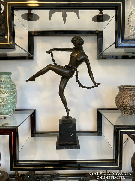 Art Deco Táncosnő Bronz Szobor