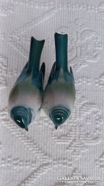Zsolnay madárpár, 5 X 9 cm, jelzett