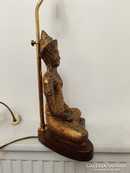 Antik Buddha buddhista Burma szobor asztali lámpa búrával 453 8236