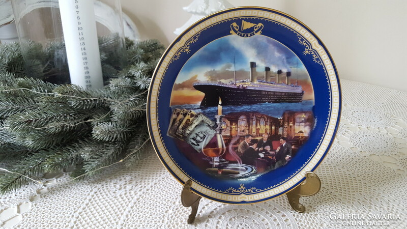 Titanic,"A dohányzó szoba"dekoratív limitált porcelán gyűjtői tányér
