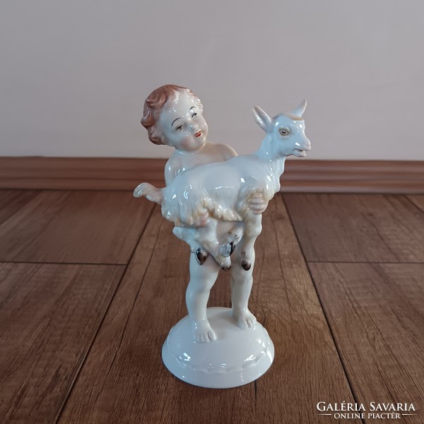 Antique Rosenthal porcelain boy with goat