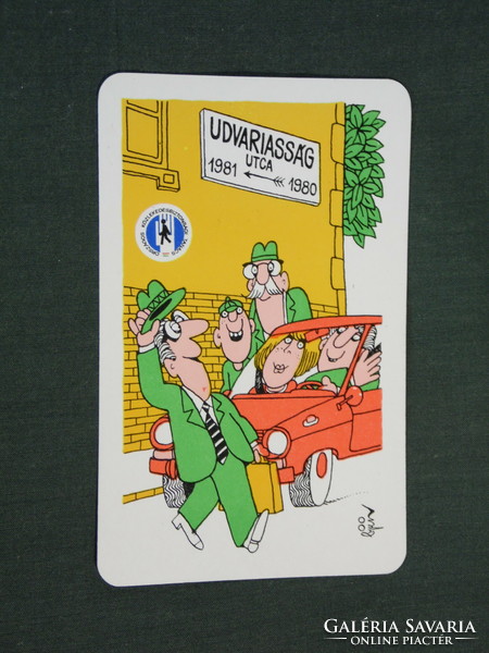 Card calendar, traffic safety council, graphic artist, accident prevention, 1981, (4)