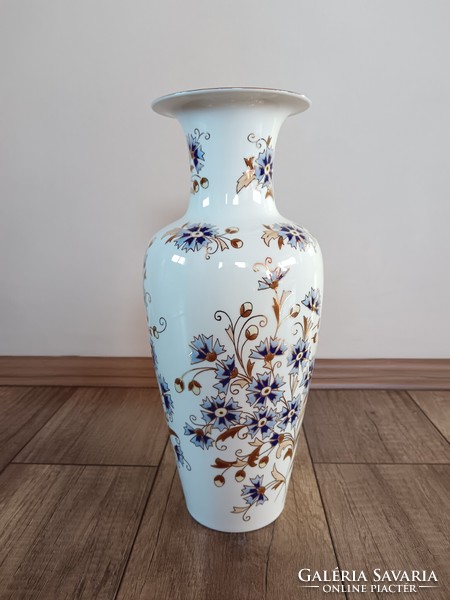 Zsolnay Búzavirág mintás porcelán nagy váza