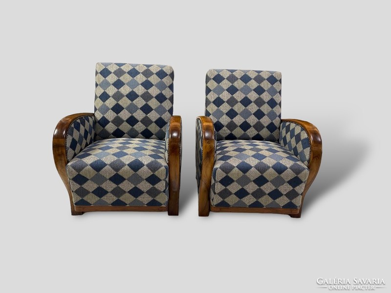 Art deco armchairs, in a pair