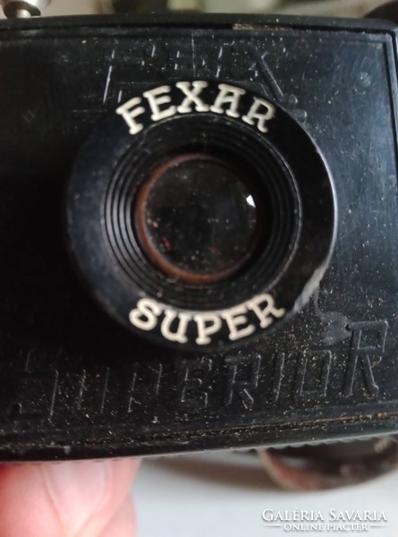 FLEX SUPERIOR antik fényképező, eredeti bőr tojában.