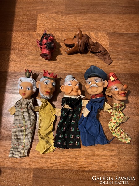 Retro old toys: rubber head puppets