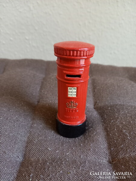 Enameled metal pencil carving in the shape of an antique mailbox ii. (9X3.5cm)