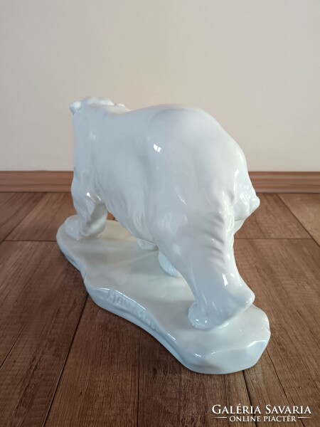 Antik Herendi nagyméretű porcelán jegesmedve figura