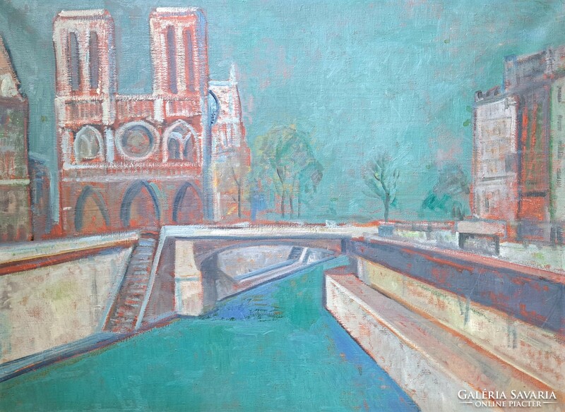 Lipót Böhm (Poldi): the Parisian Notre-Dame (oil, canvas)