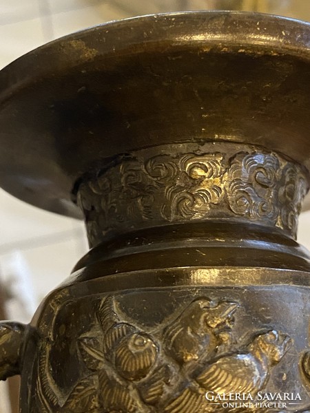 Antik Japán Meiji Bronz váza