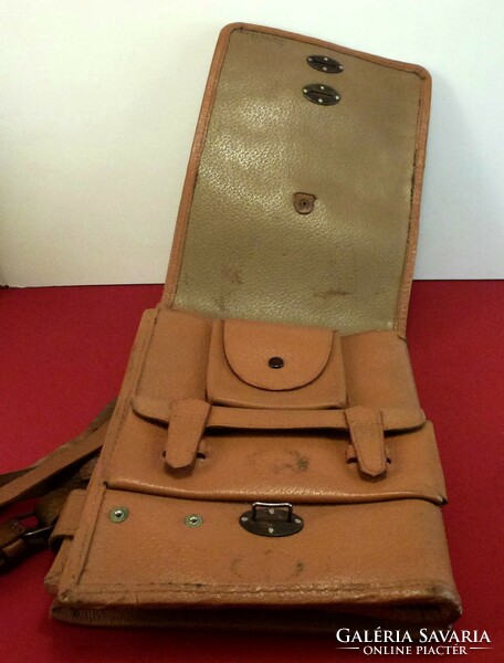 Hungarian military map bag made of leather