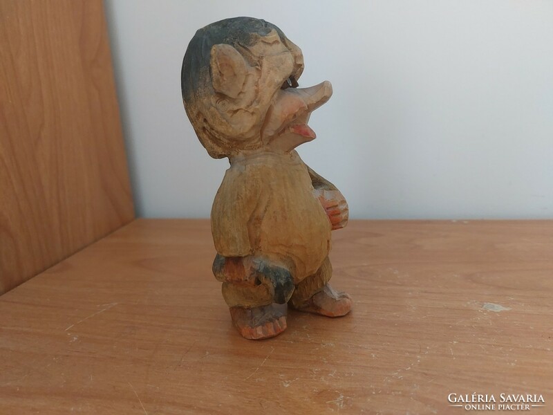 Cute little wooden statue goblin approx. 13.5 cm