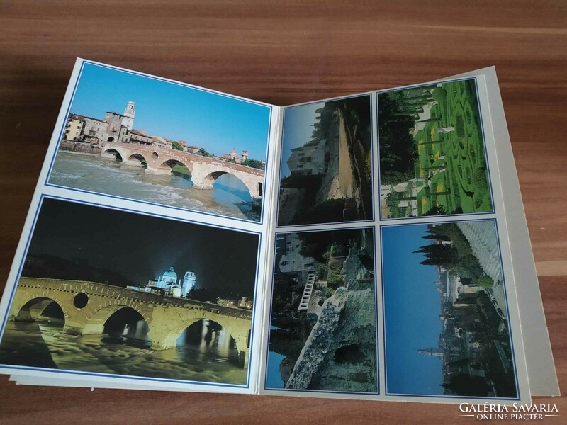 Olaszország, Verona nevezetességei, 37 fotó és egy térkép, leporello, 15 cm x 10 cm