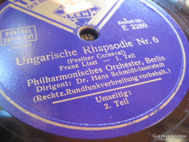 Gramophone record telefunken, flour f. Hungarian Rhapsody 1 - 2, ., Part