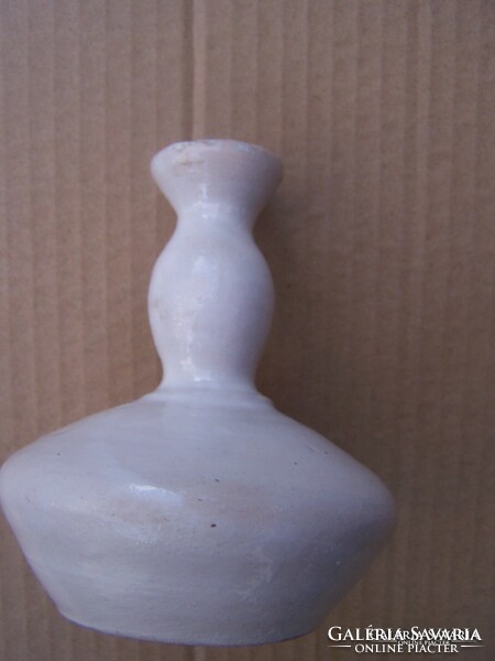 Retro vase around 1960 disk-shaped interesting shape disk-shaped glazed ceramic at a bargain price. J