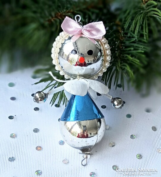 Old tapestry Christmas tree ornament baby in swaddling clothes 8.5cm