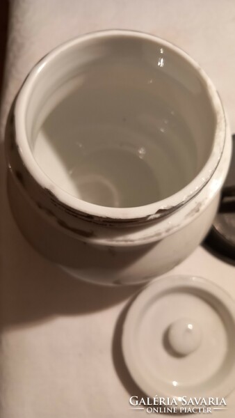 RRR! Ónfedelű , jelzett porcelán joghurtos tégely ( 1800-as évek vége)
