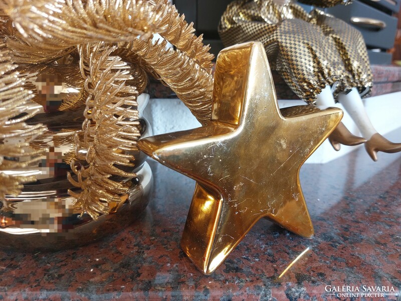 Christmas gold ceramic star decor