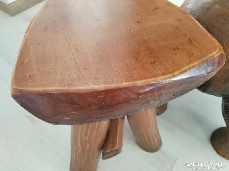 Kávéházi,sarok bútor - indiai jelleggel / elefánt asztal + 2 db .szék