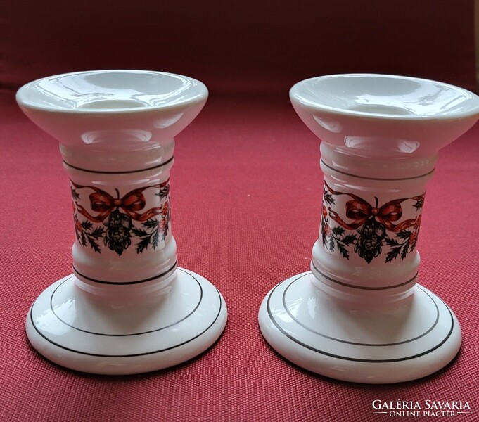 Porcelain candle holder decoration with Christmas pattern