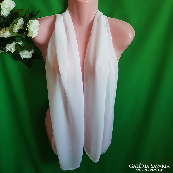 New, custom-made snow-white muslin scarf, shawl, shawl, stole - 20cm x 150cm