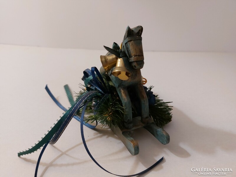 Christmas green rocking horse