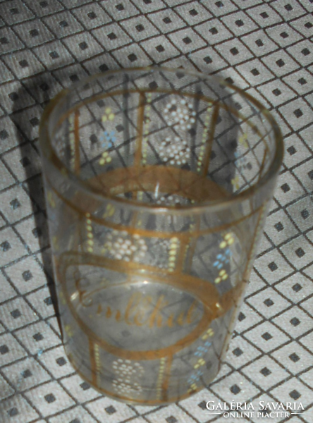 Enamel painted antique glass commemorative glass