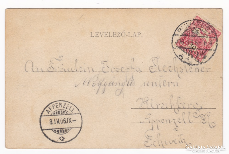 Lipót-körút, Budapest - hosszú címzéses antik képeslap 1906-ból