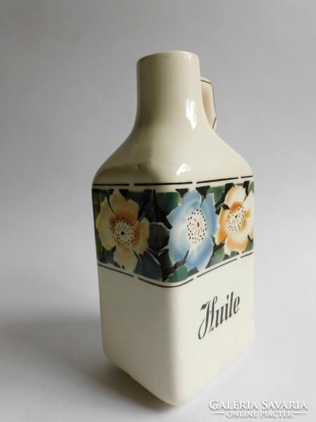 Antique French faience oil bottle