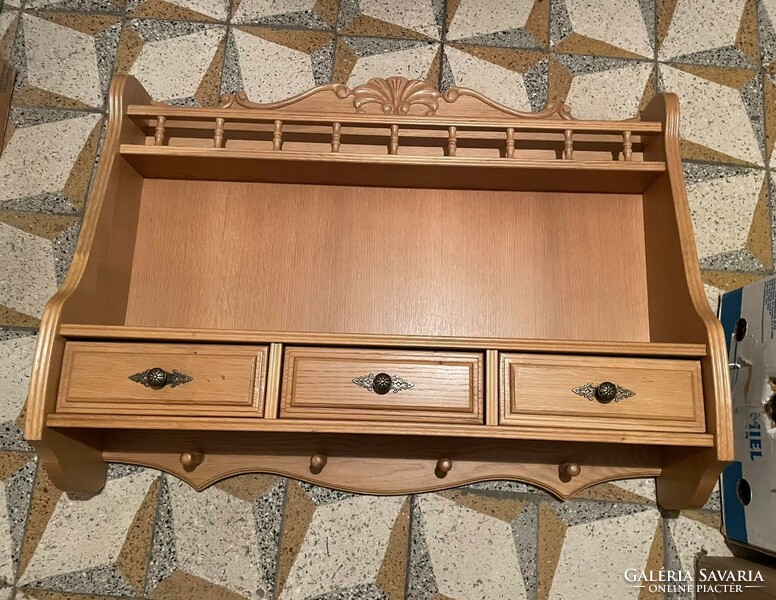 Beautiful wooden shelf with drawer, plate holder, heirloom plate