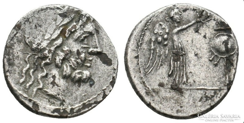 Roman Republic, anonymous. Victoriatus (211-210 BC) Suberatus denarius