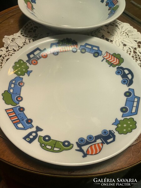 Alföldi porcelain blue car children's plate set