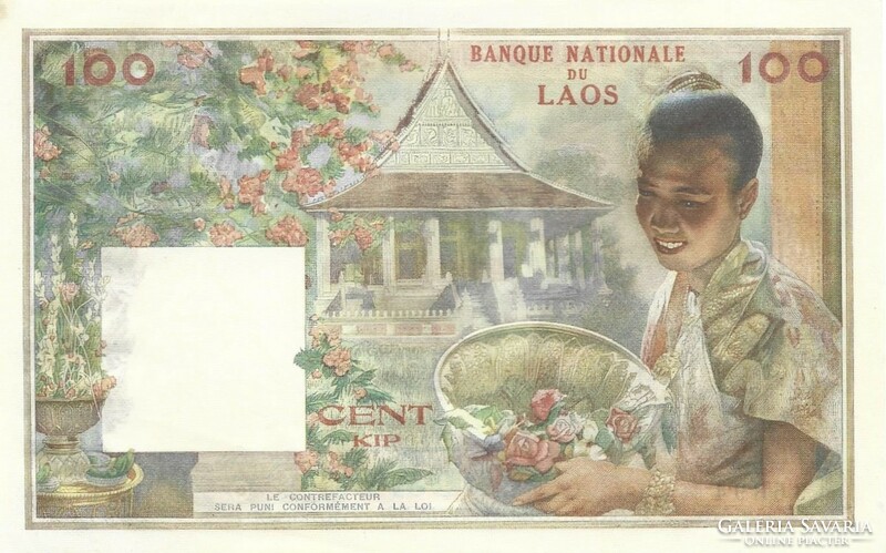 100 kip 1957 Laosz 3. UNC Ritka