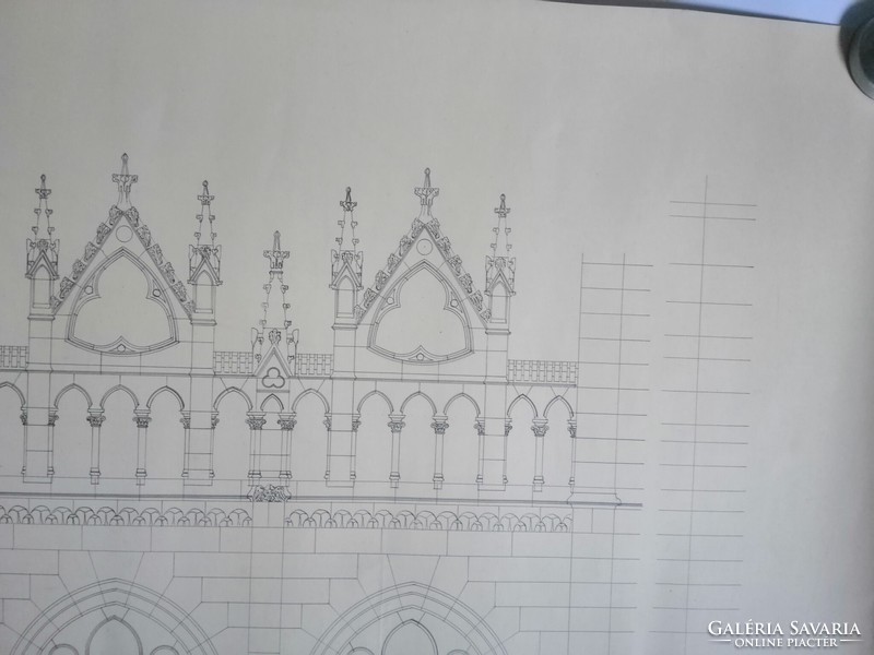Facade plan of the Chamber of Deputies of the State House. 1969 -Exact description at the bottom of the blueprint-