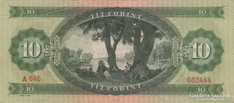 10 forint 1962 gyári papírránc
