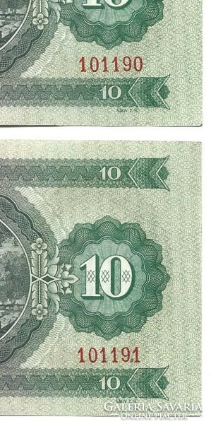 2 x 10 forint 1962 sorszámkövető Gyönyörű