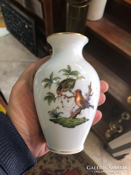 Herendi porcelán váza, hibátlan, 12 cm-es, ajándéknak.Rotchild mintás