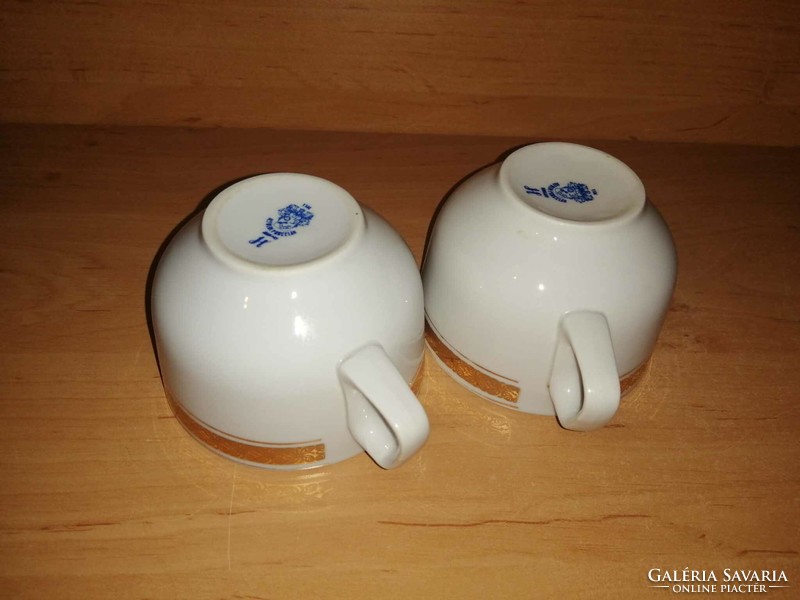 Alföldi porcelain, gold-rimmed tea and coffee cups in a pair - diameter 9.5 cm (31/d)