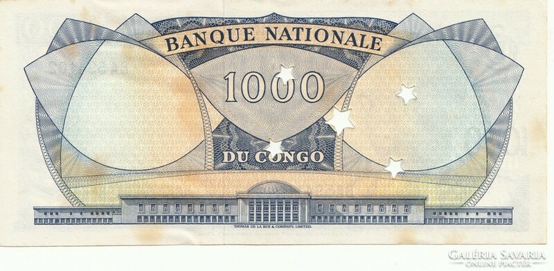Congó 1000 francs 1964 . Posta van , olvass !