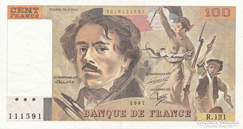 French 100 francs 1987. There is mail, read it!