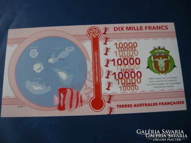 Ile europa 10000 francs / dix mille francs 2018 crab ship fish! Rare fantasy paper money! Ouch!