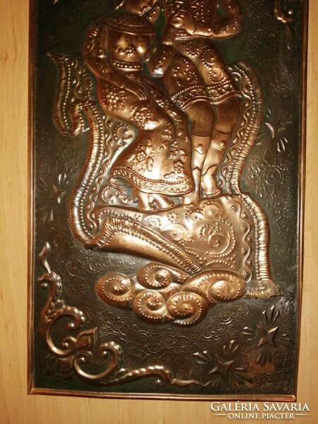 Vintage copper wall picture - 27*50 cm